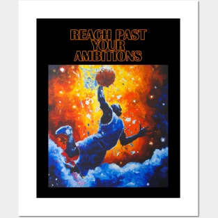 Basketball Player Dunking Digital Oil Painting Motivating Message Posters and Art